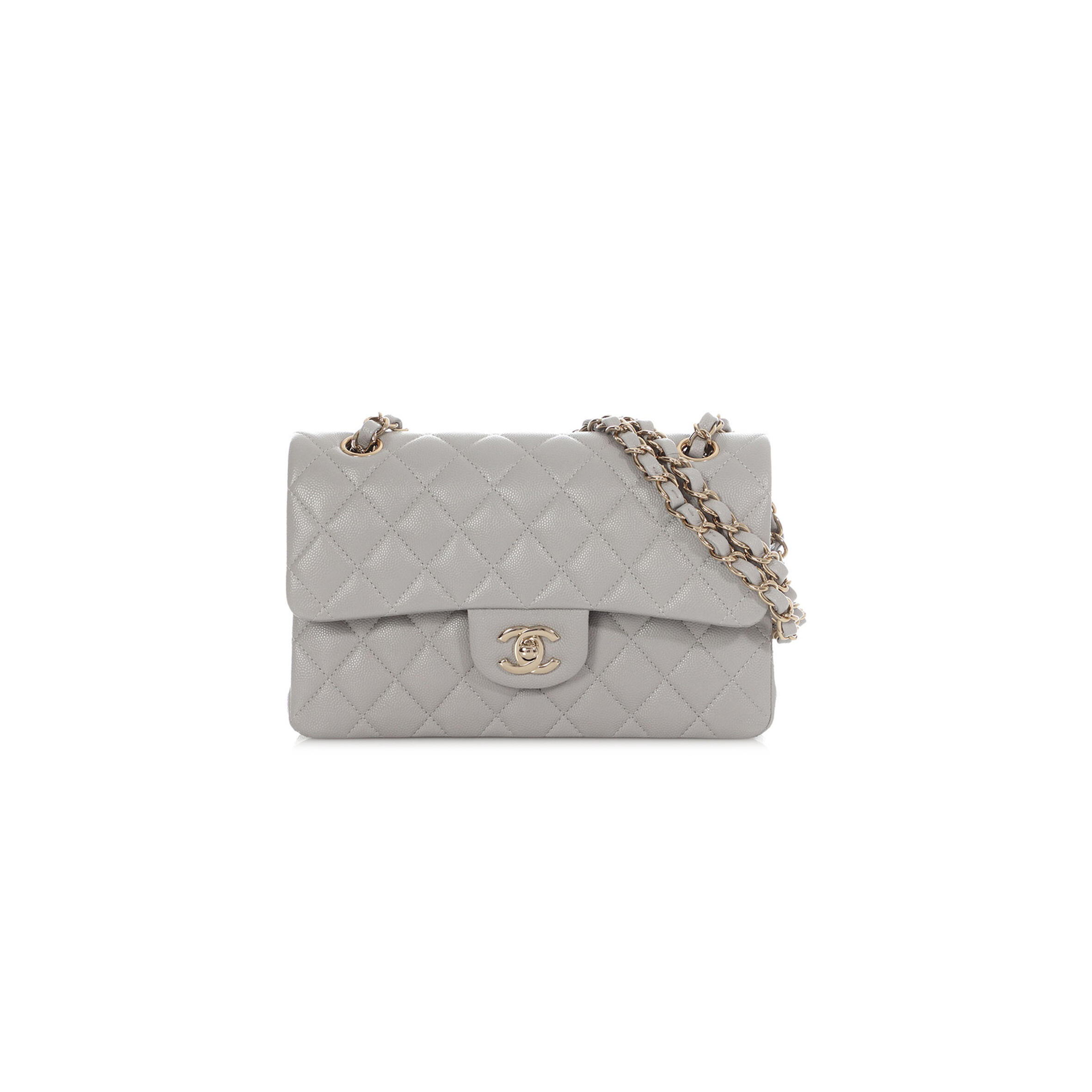 CHANEL CAVIAR QUILTED SMALL CLASSIC DOUBLE FLAP 1302411 (23*14*6cm)